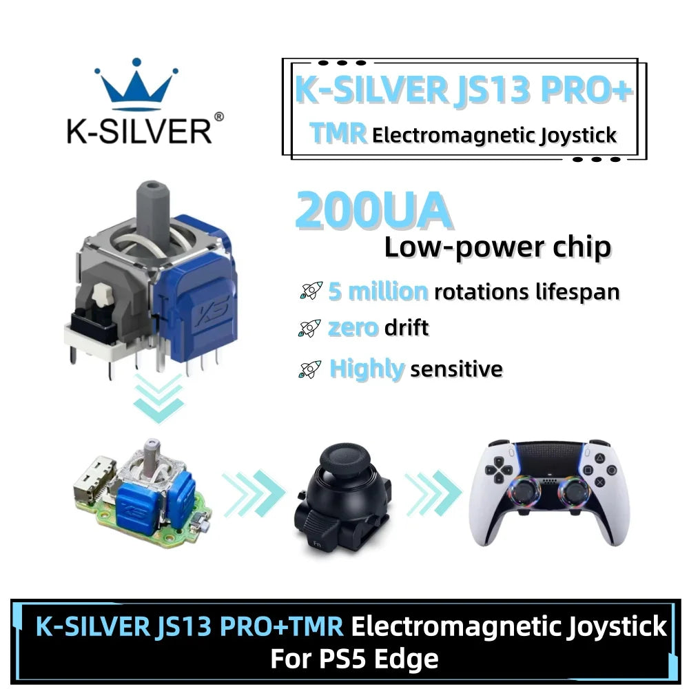 2/10PCS for PS5 Edge K-SILVER JS13 PRO+ Replace TMR Effect J