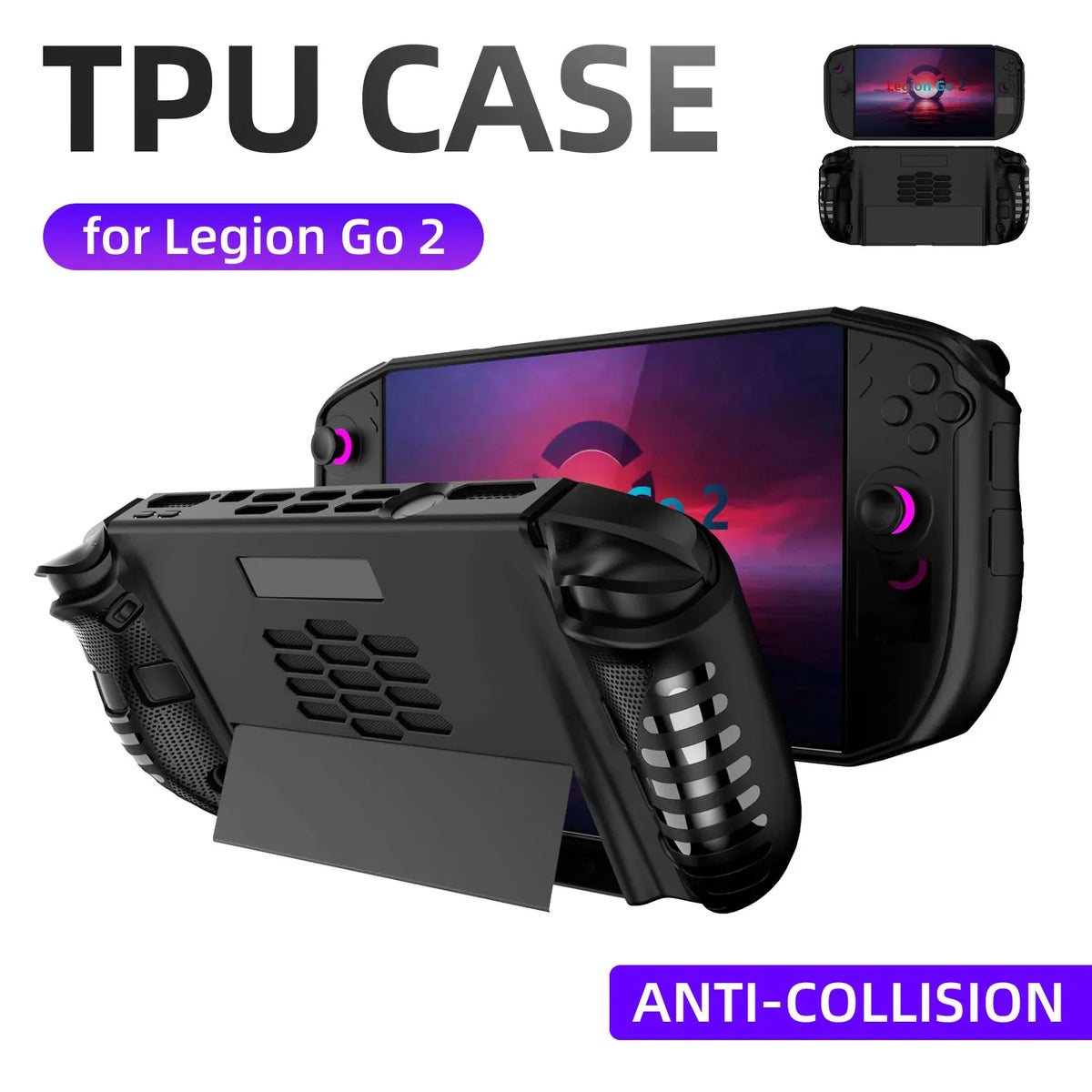 TPU Case for Lenovo Legion Go 2 Anti-Slip Ergonomic Grip Gam