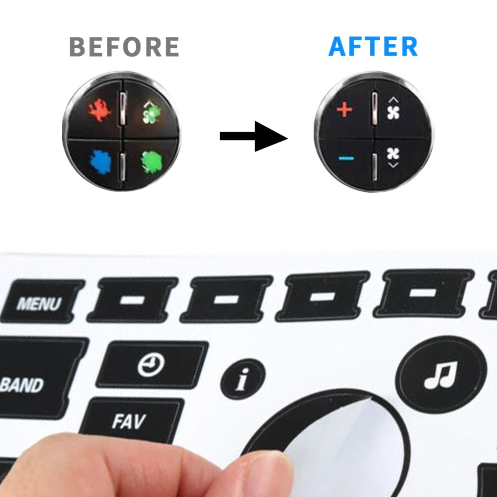 Car AC Dash Button Repair Kit Sticker Dash Board Decal for B