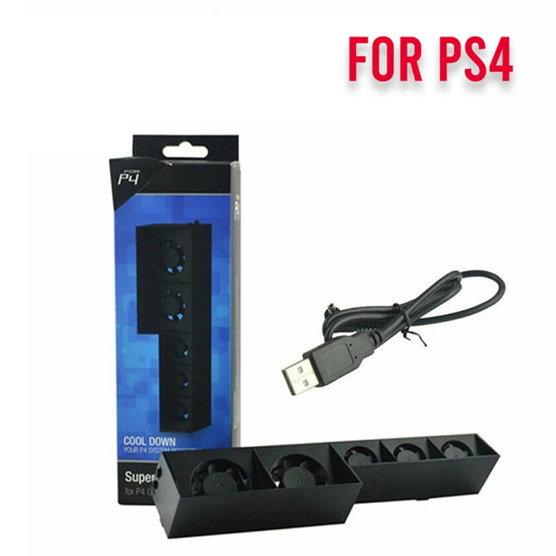 For Sony PS4 Pro Slim Playstation Play Station PS 4 Cooler Cooling Fan DC 5V Game Console USB Kit Controller Support Control Fan