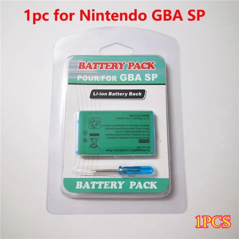 Built-in Battery for Nintendo GBA GameBoy Advance SP Gaming Console Replacement Li-ion Batterie 3.7V 850mAh W/ Screwdriver Tool