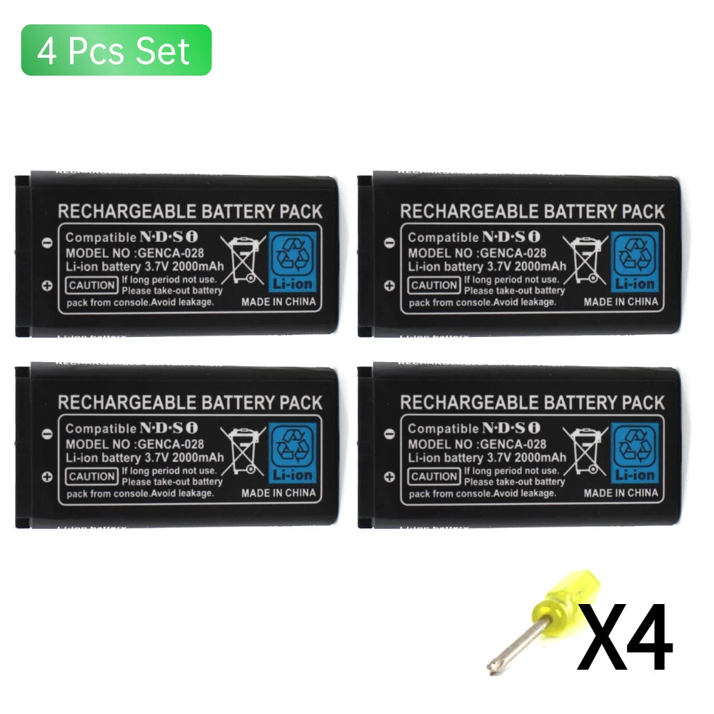 PUJIMAX 2000mAh Rechargeable Lithium-ion Battery 3.7V for Nintendo DSi NDSi Game Console Battery Replacement Batteries Pack
