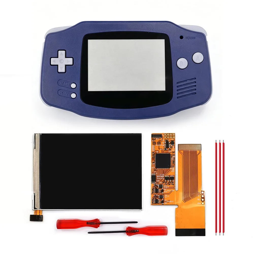 HISPEEDIDO For GBA V2 IPS LCD Backlight Kits With Pre-cut Shell 10 Levels High Brightness Adjustment for Game Boy Advance Consol