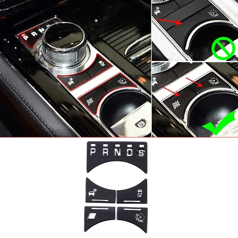 For Jaguar XF XJ 2010-2019 Black Button Stickers Black Covers For Jaguar Car Accessories Interior AC Gear Switch Repair Decals