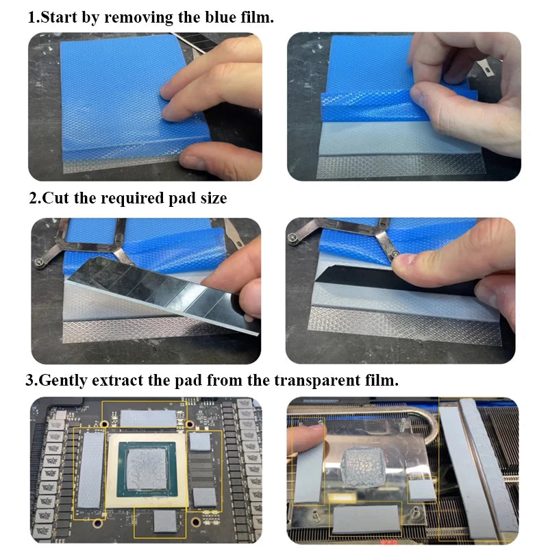 22W/mk 100x100mm Soft Thermal Pad Sheets 0.5mm 1.0mm 1.5mm 2