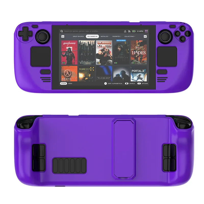 (Hot Stock) New Colorful Protective Case For Steam Deck OLed Game Console Protective Cover For Steam Deck Shell with Bracket