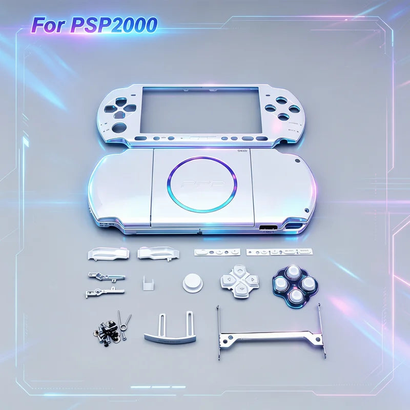 For PSP2000 Replacement Housing Shell Full Housing Case Cover DIY Repair Parts Console Shell Replacement Kit