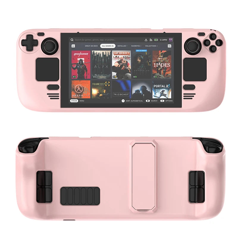 Protective Cover Case for Steam Deck Controller Colorful Protective Case Hard Shell with Stand