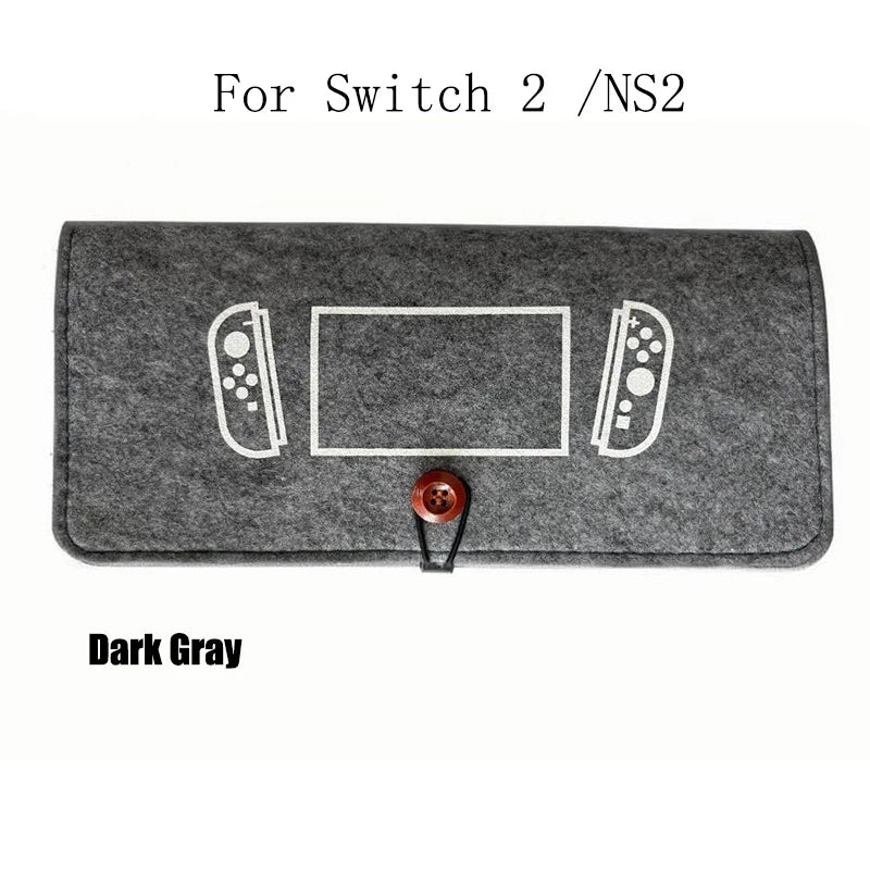 Ultra Slim Felt Pouch Carrying Case for Switch / Switch 2 Storage Bag Protective Cover Game Card Charging Bag for Switch 2