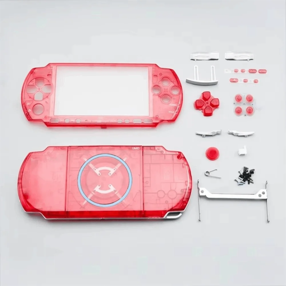 Transparent Full Cover Protective Case Kit Full Set With Screws Full Housing Shell With Buttons Kit for PSP3000 03 Version