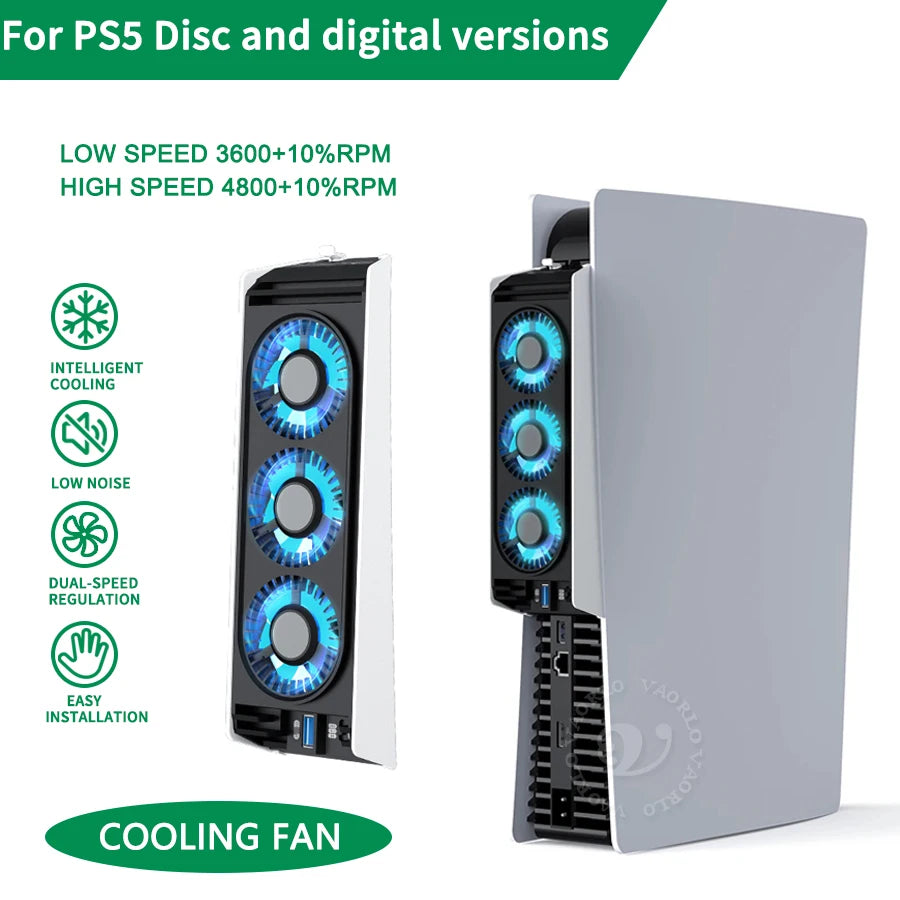 for PS5 disc version and digital version console cooling fan