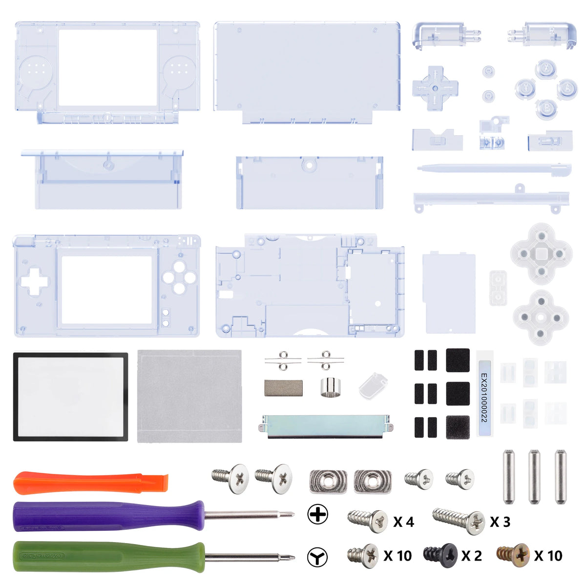 eXtremeRate Replacement Full Housing Shell for Nintendo DS Lite Custom Case Cover Button Screen Len for NDSL - Clear Series