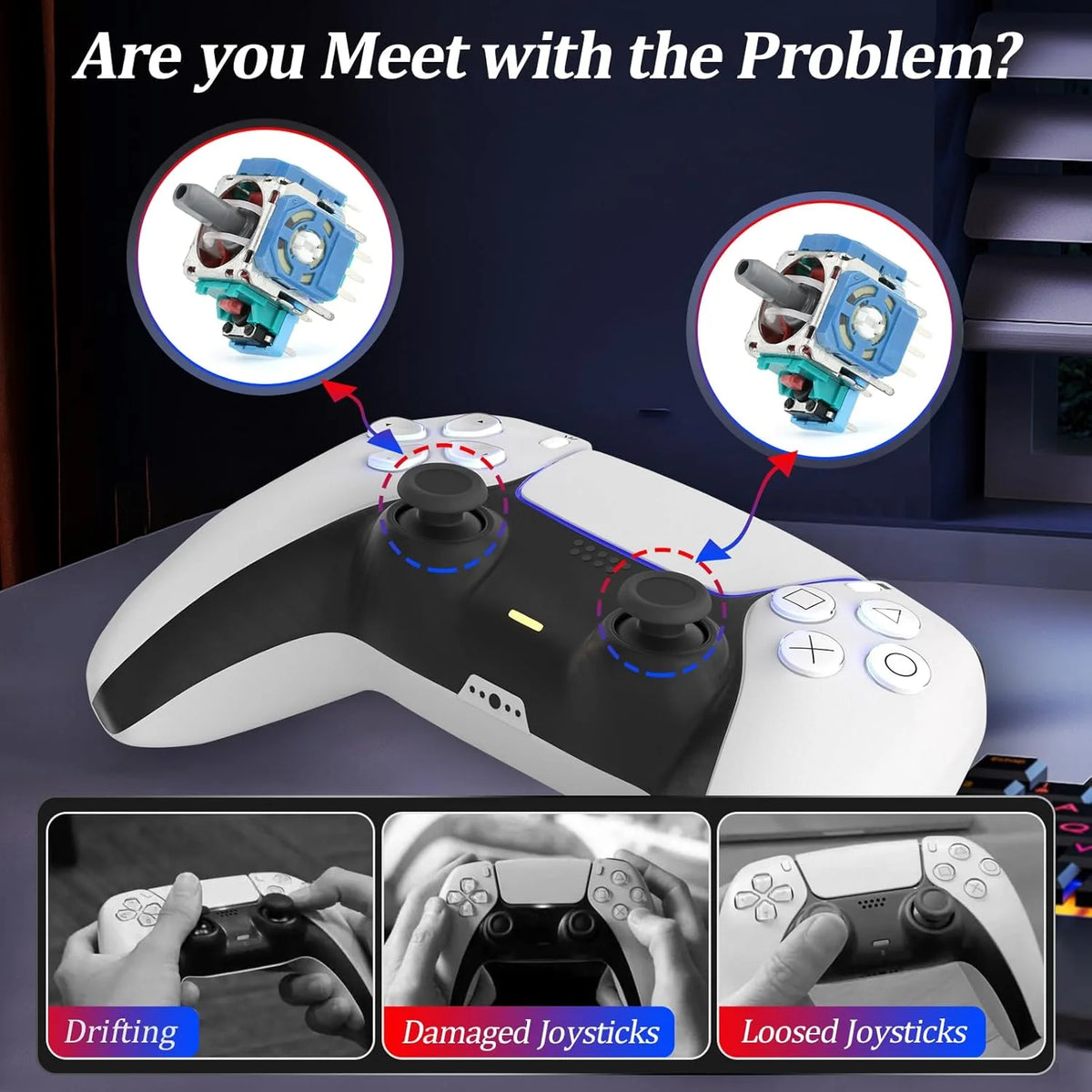 3D Analog Joystick Thumb Stick Replacement for PS5 DualSense