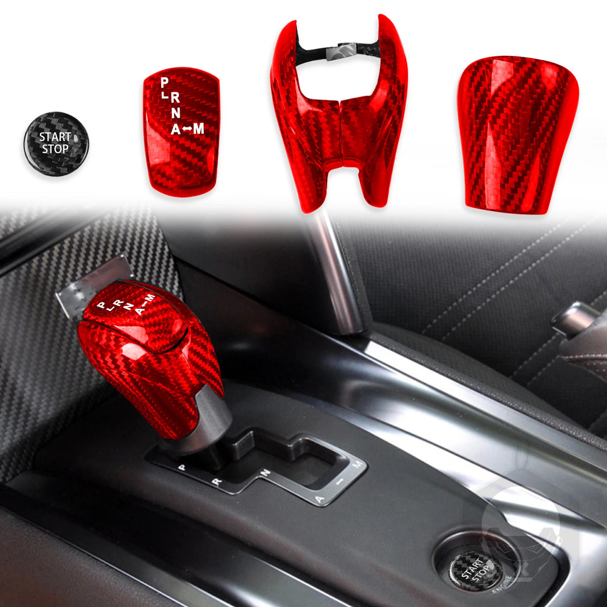 For Nissan GTR R35 2008-2015 Accessories Real Carbon Fiber Car Interior Gears Shift Cover Start Button Trim Sticker