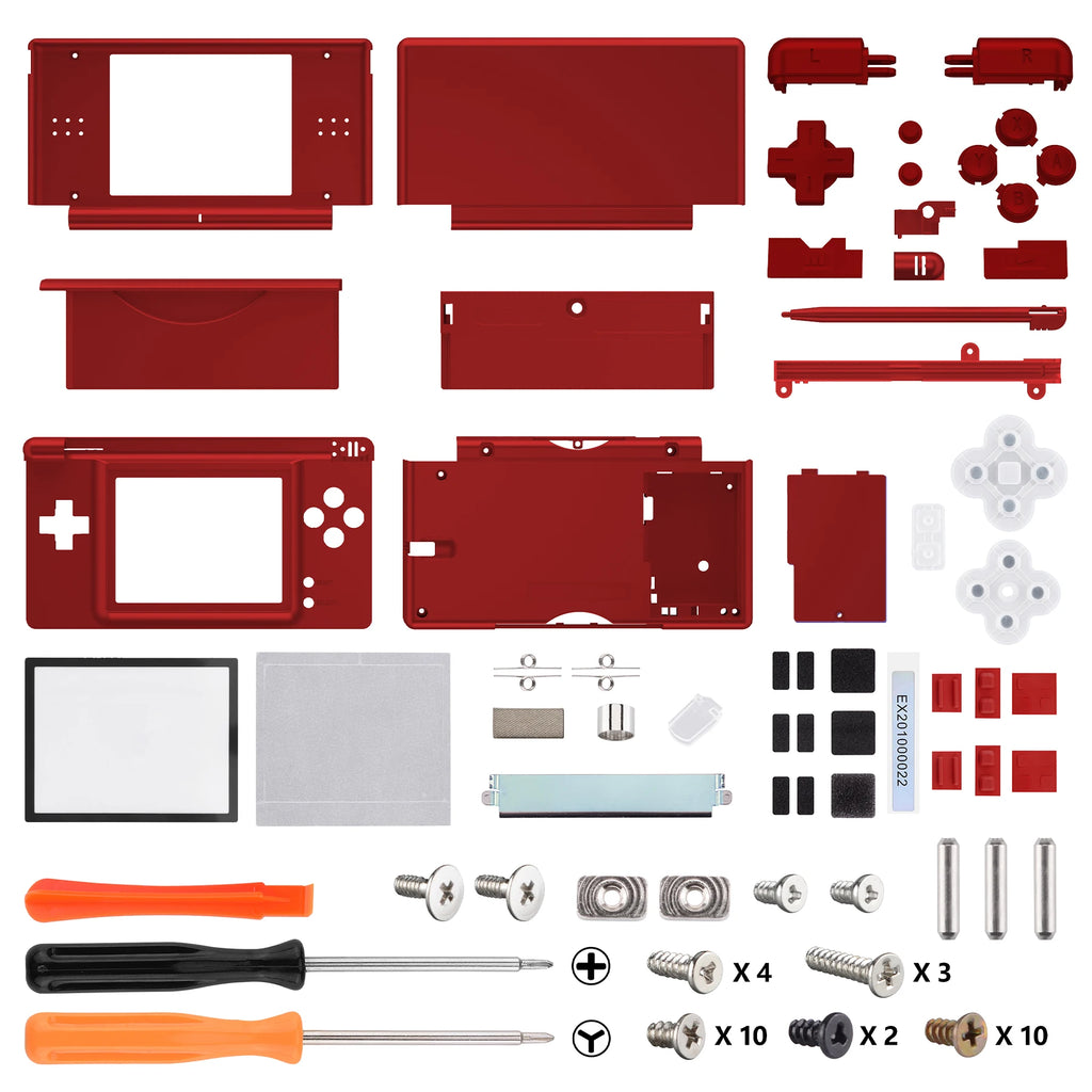 eXtremeRate Replacement Full Housing Shell for Nintendo DS Lite Case Cover with Buttons Screen Lens for NDSL - Single Series