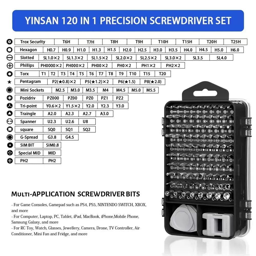 115 in 1 Precision Screwdriver Set Multi-Functional Repair T