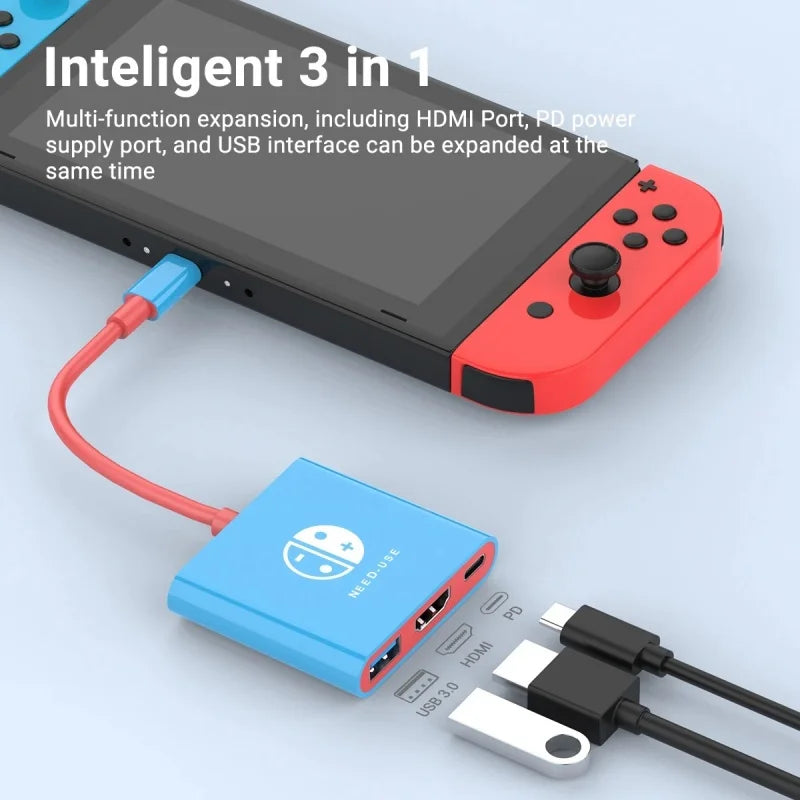 Portable Switch Docking Station TYPE-C Hub with HDMI and USB