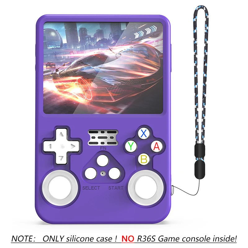 R36S Silicone Case with Anti-Lost Strap for R36S Retro Handheld Game Console Silicone Protective Case for R36S Game Player