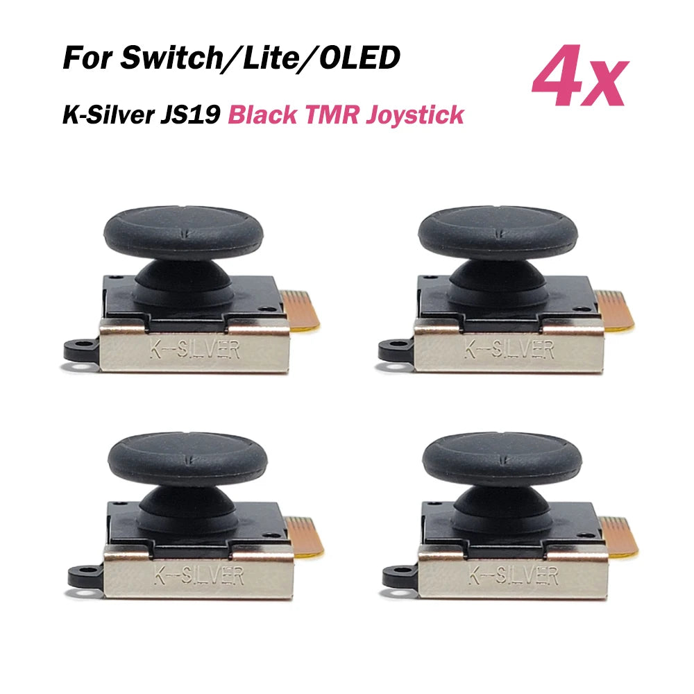 2/4/10pcs K-Silver JS19 TMR Joystick for Nintendo Switch NS OLED JoyCon for NS Lite Replacement 3D Analog Thumbstick w Tool Kit