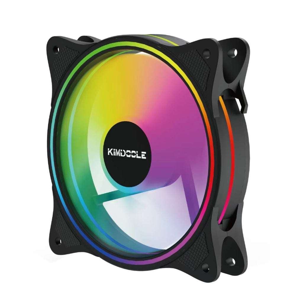 KIMDOOLE Computer Case Fan Fixed RGB PC Case Fan 120mm 12V C