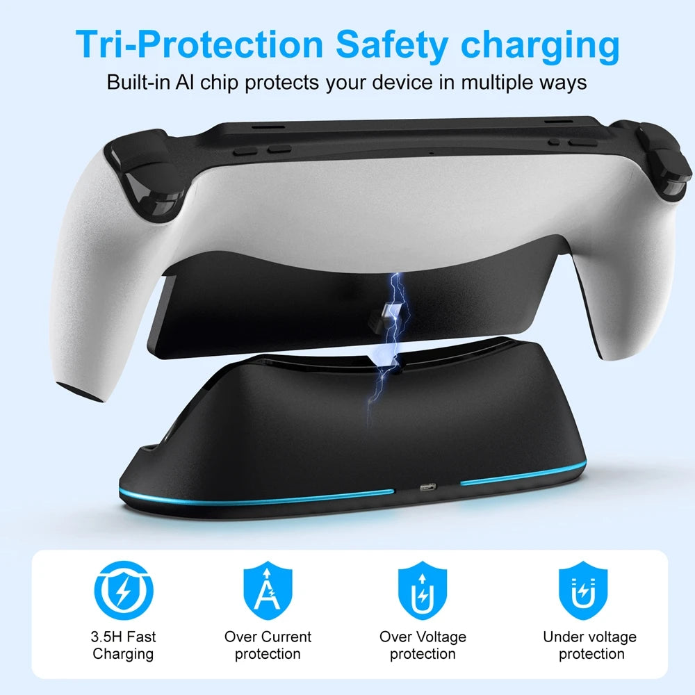 for PlayStation Portal Consoles Charging Stand with RGB Indi