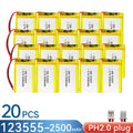 3.7V 2500mAh 123555 Battery Lipo Polymer Lithium Ion Rechargeable Batteries Built-in Lithium Battery Replace 124060 104060