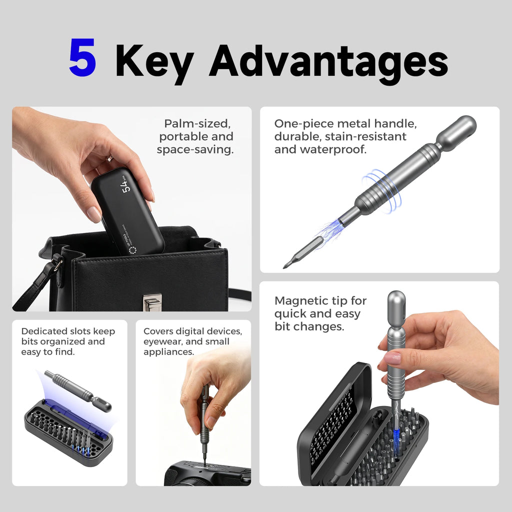 55PCS Mini Precision Screwdriver Set CRV Magnetic Bits Repai