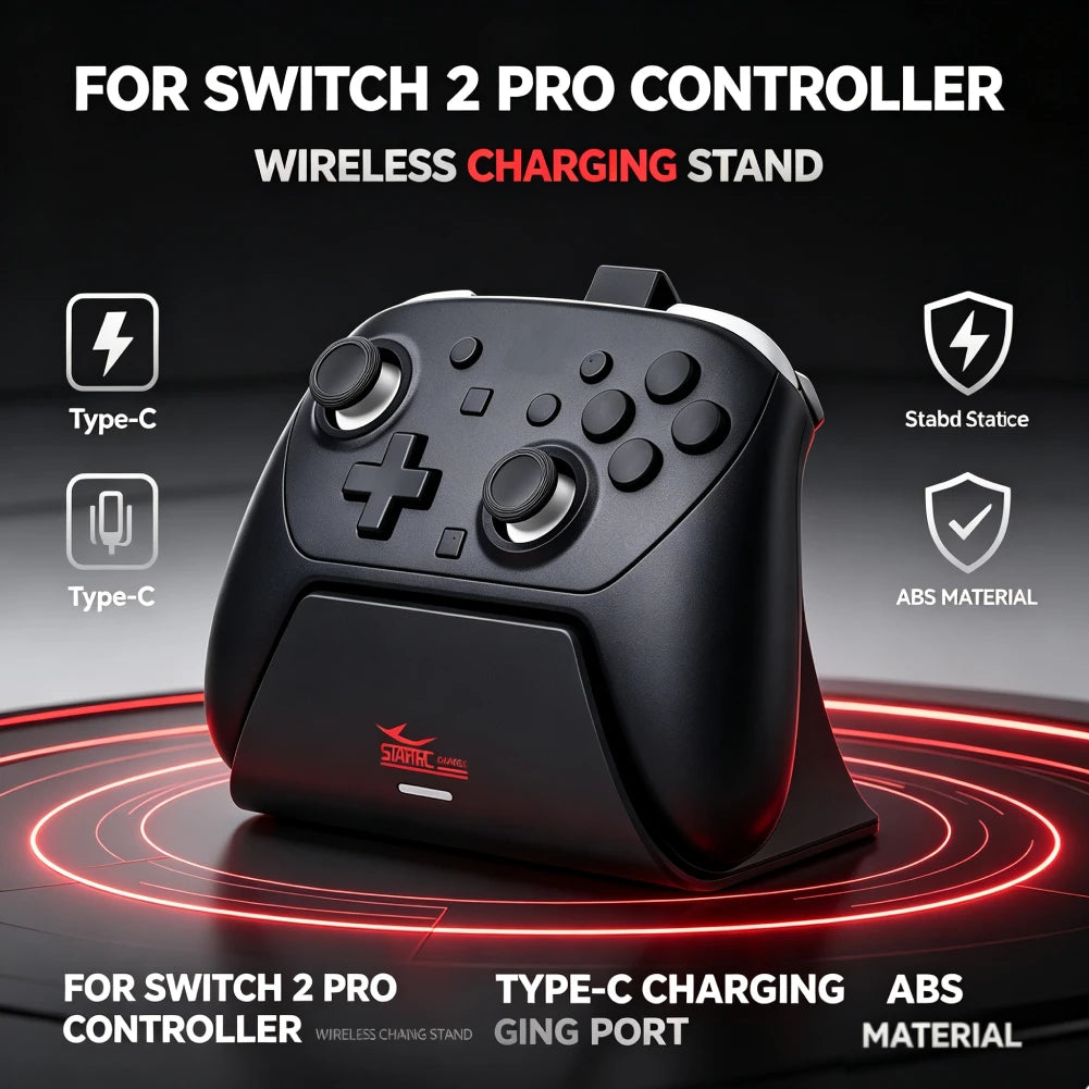 Gamepad Charger Dock Compatible for Switch 2 Pro Controller 