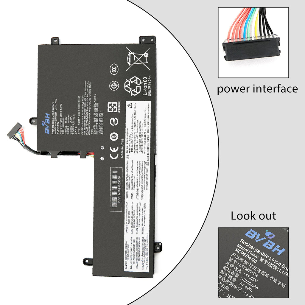 BVBH L17M3PG2 Replacement Laptop Battery for Lenovo Y530 Y54