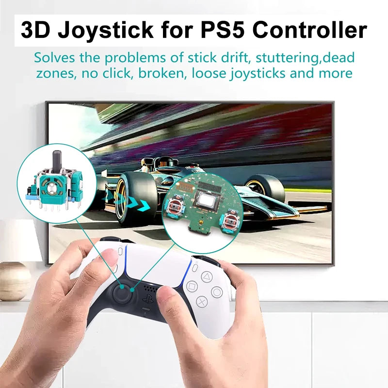 8 in 1 Replacement Joystick Kit for PS5 Controller with Scre
