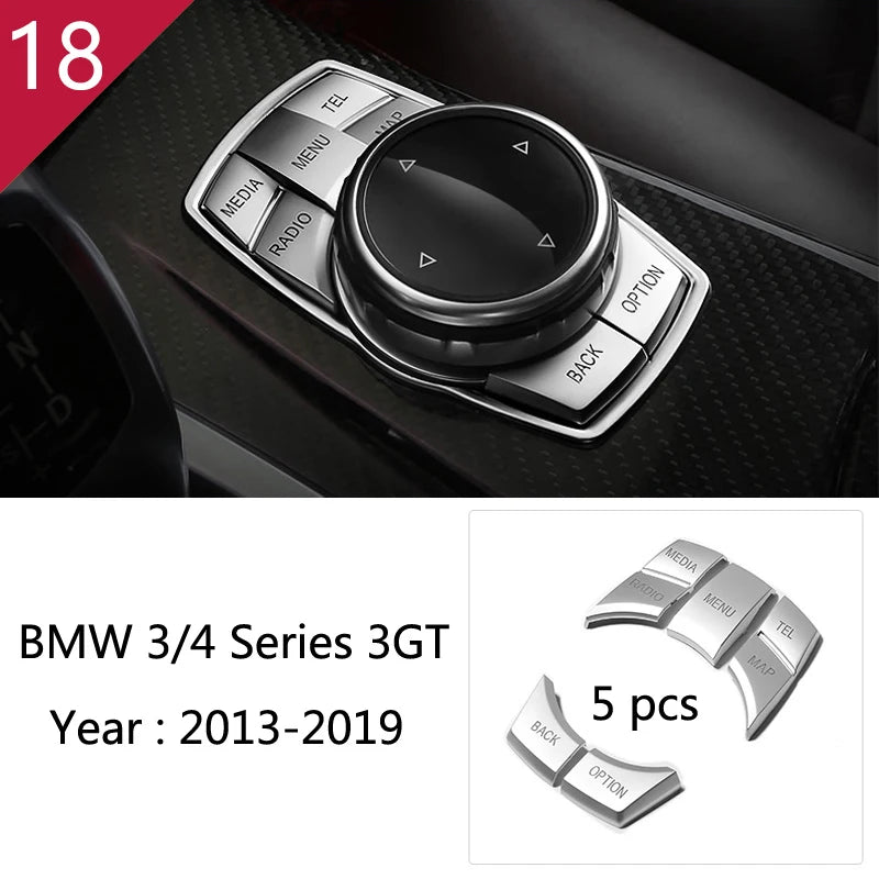 For BMW 3 4 Series 3GT F30 F32 F34 Car Styling interior Gearshift AC CD button Panel Door Armrest Decoration Cover Trim Sticker