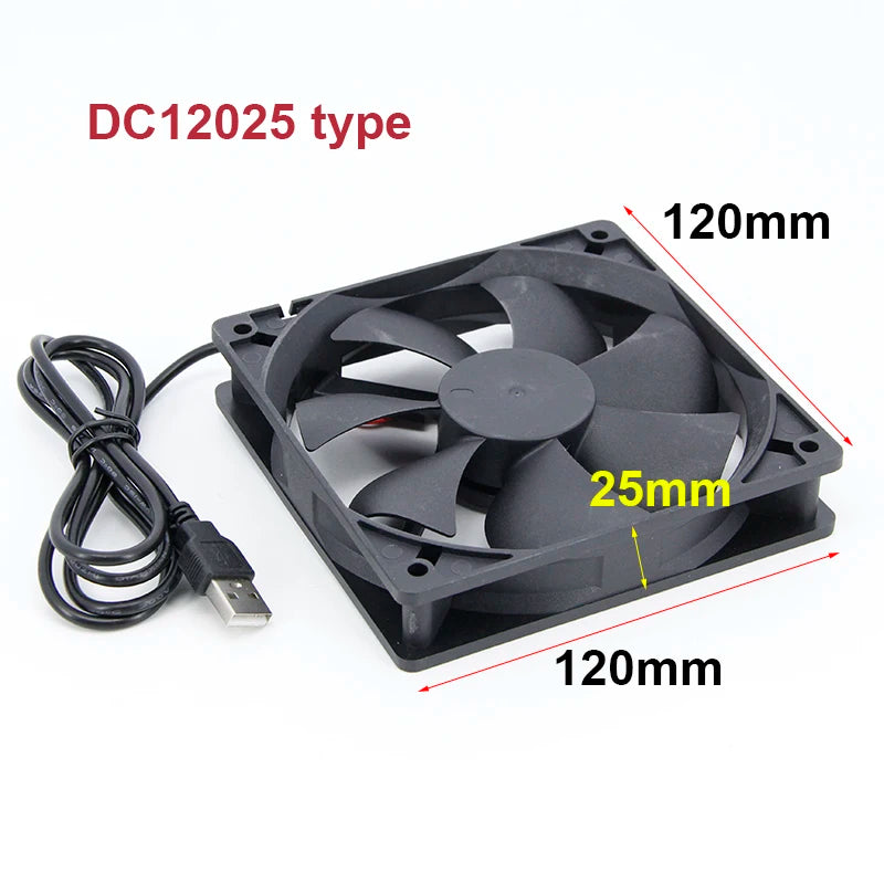 2510 8010 6010 6015 6025 6CM 8CM 60x60x25mm 80x80x10mm DC 5V USB Power Cooling Case Fan For Receiver DVR Xbox TV Box Router W28