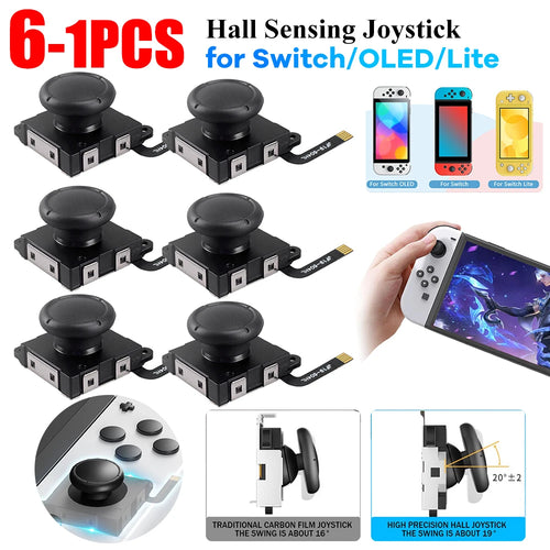 1-6PCS Hall Sensing Joystick for JoyCon Replacement No Drift