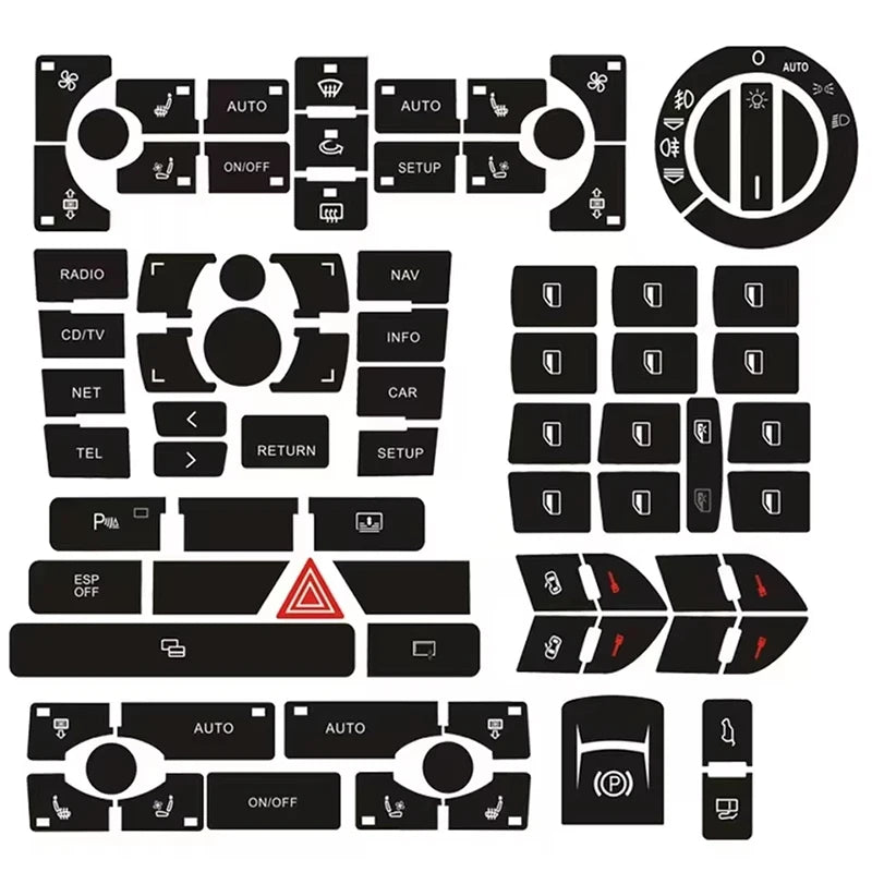 For Audi A8 D3 Interior Stickers Central Control Panel Upgra