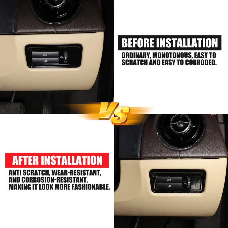 For Jaguar XJ XF 2010-2019 Stainless Steel Black Car Center 