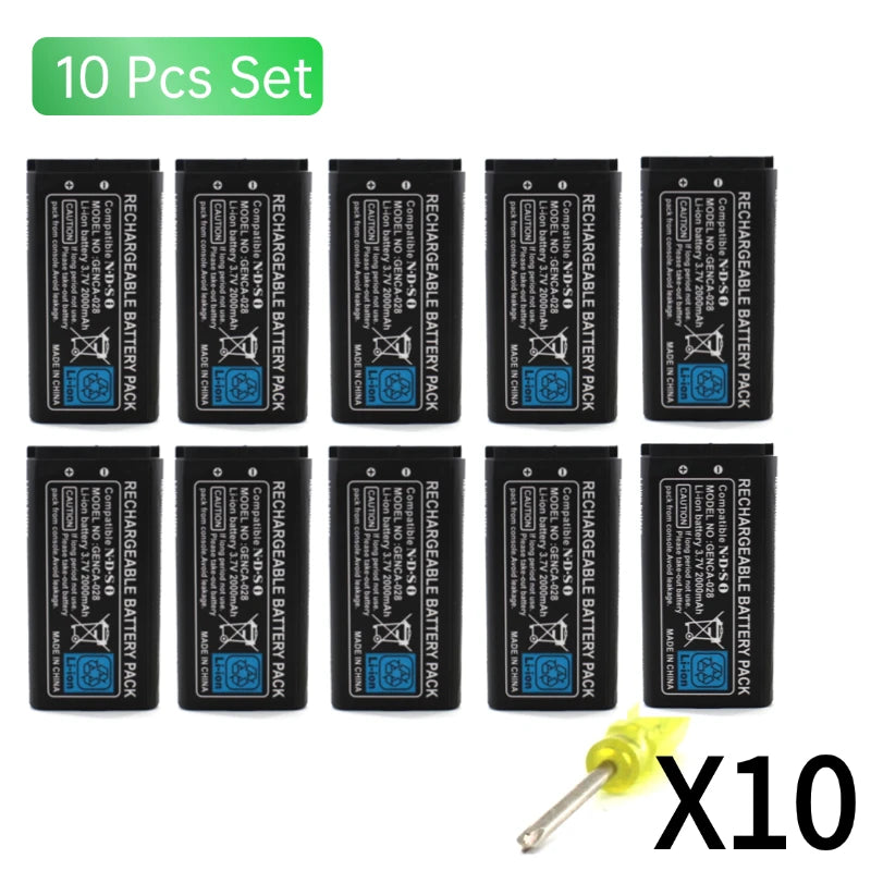 PUJIMAX 2000mAh Rechargeable Lithium-ion Battery 3.7V for Nintendo DSi NDSi Game Console Battery Replacement Batteries Pack