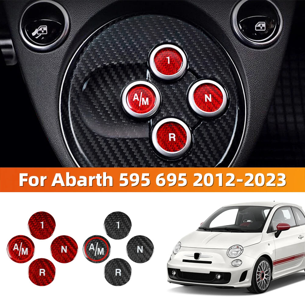 Carbon Fiber Car Gear Shift Button Switch Cover Sticker For 