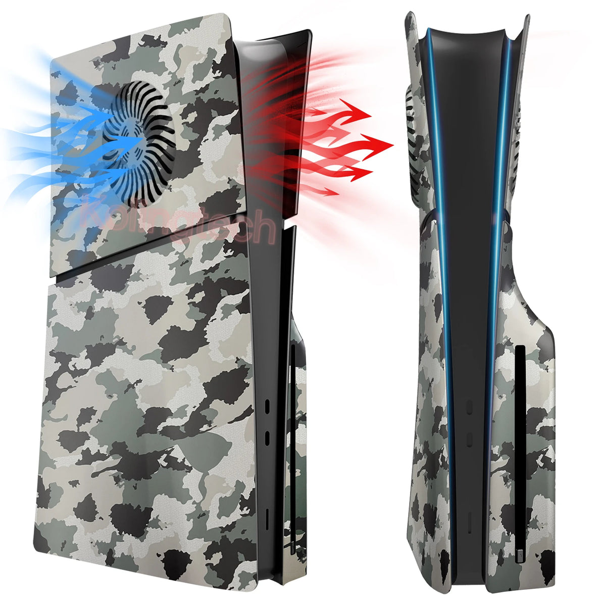 Face Plates for PS5 Slim with Cooling Vents Anti-Scratch Sli