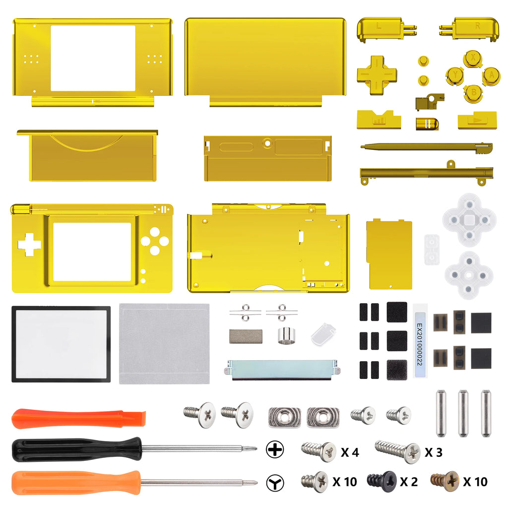 eXtremeRate Replacement Full Housing Shell for Nintendo DS Lite Case Cover with Buttons Screen Lens for NDSL - Single Series