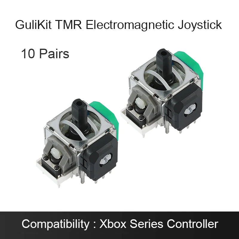 10 Pairs GuliKit TMR Joystick with Stick Caps for PS4 PS5/PS5 Edge Switch Pro Xbox Series Controller Game Accessories Replacemen