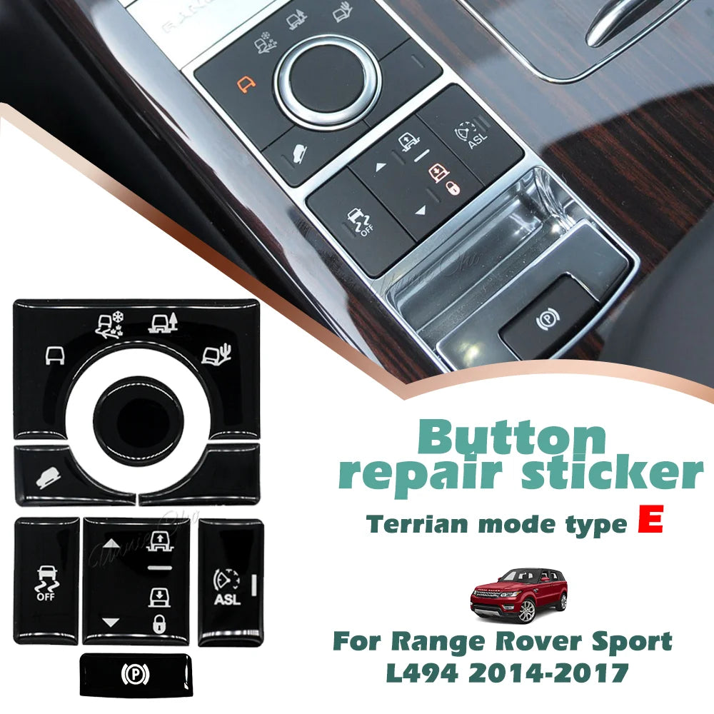 For Range Rover Sport Button Covers Vogue Interior Stickers for Land Rover Discovery 5 Climate Steering Wheel Refurbishment