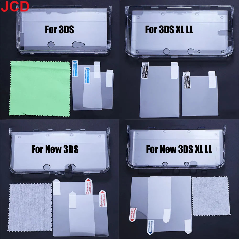 JCD Plastic Clear Crystal Shell Skin Case Cover For 3DS 3DS 