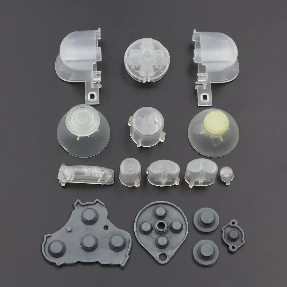 1Set Button For GameCube NGC Gamepad Power ON OFF Key A B X Y L R D Pads Mod Kit Silicone Pads Rubber Conductive Button