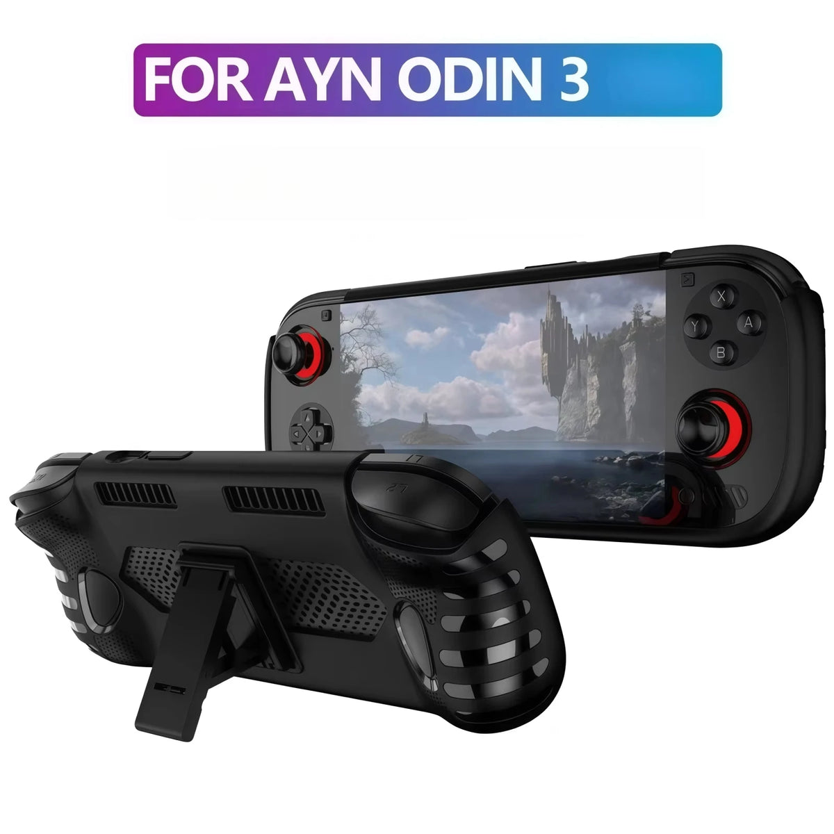 For AYN Odin 3 Game Console Case With Kickstand Anti-slip Gr