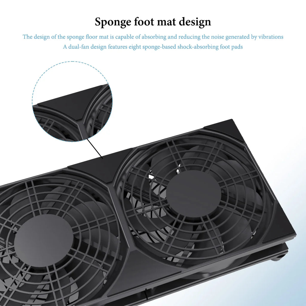 Dual USB Cooling Fan with 3-Speed Control 5V High Airflow Co
