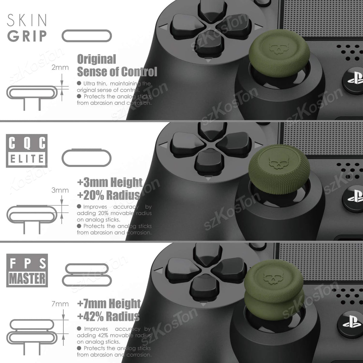 6PCS Thumb Grips Caps Set for Switch 2 Pro/PS5/PS4 Controlle