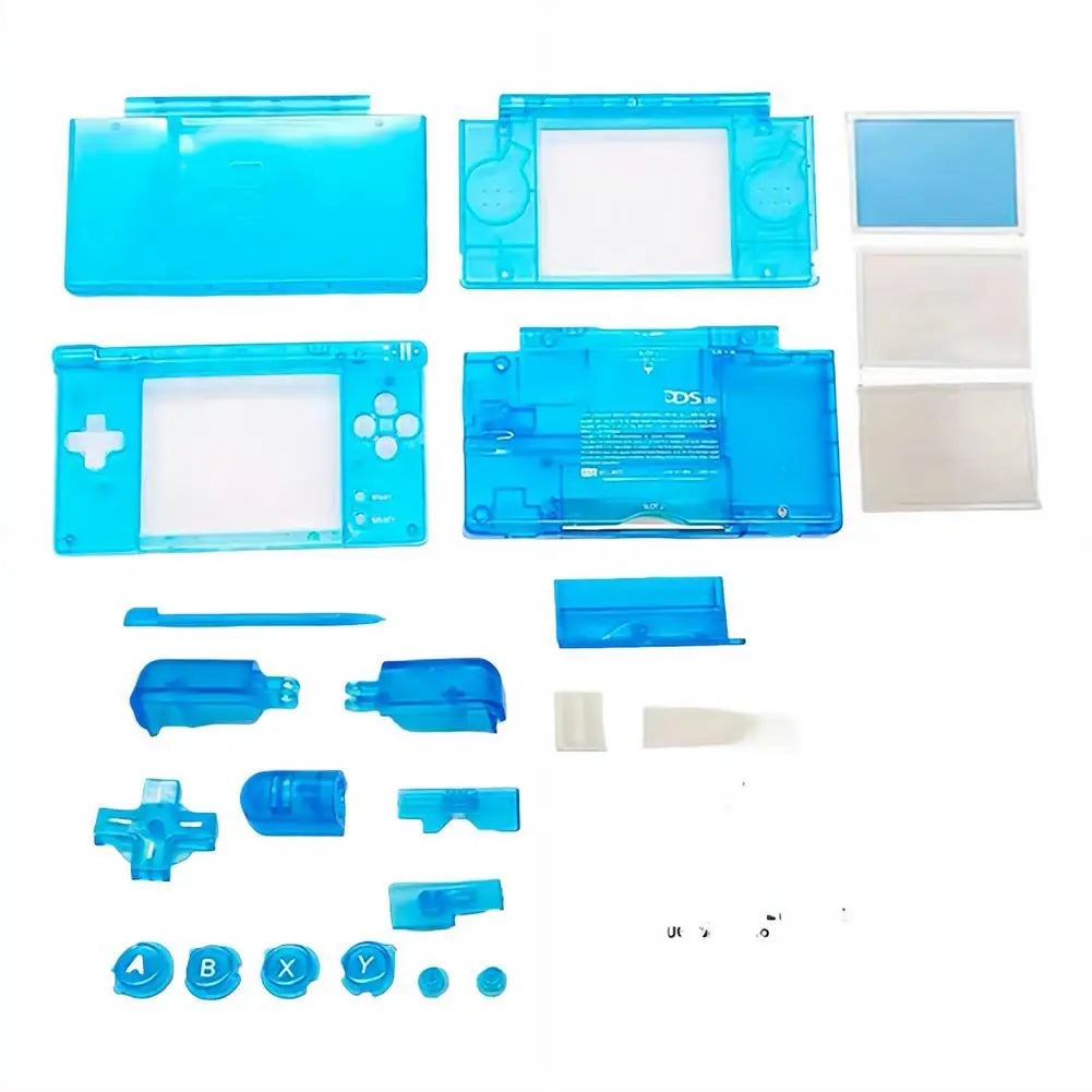 For Nintendo NDSL DS Lite Console Full Replacement Housing Shell Housing Case Cover with Buttons Screws Kit Transparent 1Set