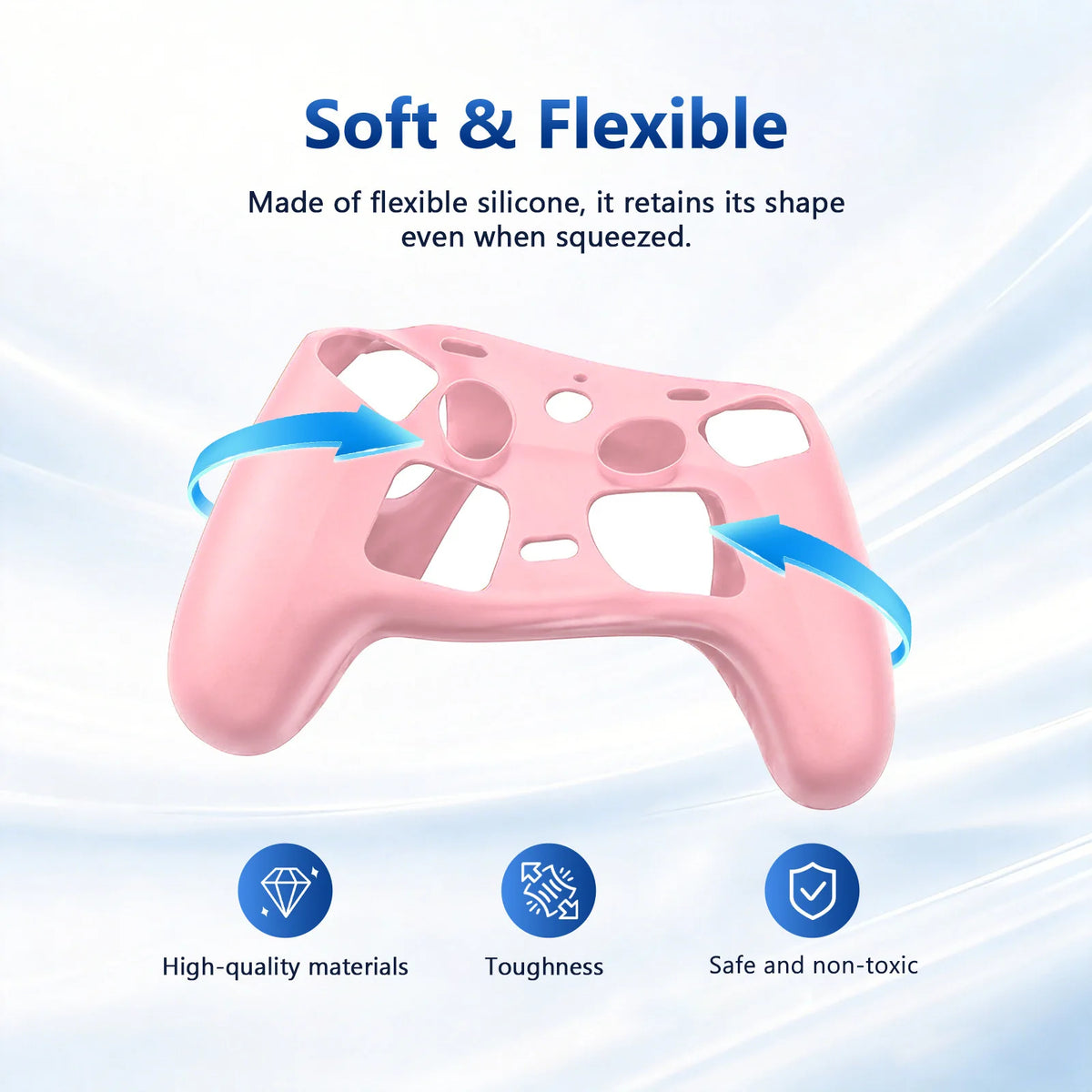 Silicone Game Controller Case With Joystick Cap For Steam Co