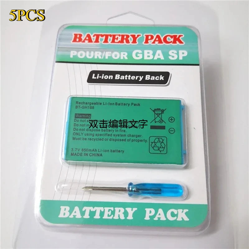 Built-in Battery for Nintendo GBA GameBoy Advance SP Gaming Console Replacement Li-ion Batterie 3.7V 850mAh W/ Screwdriver Tool