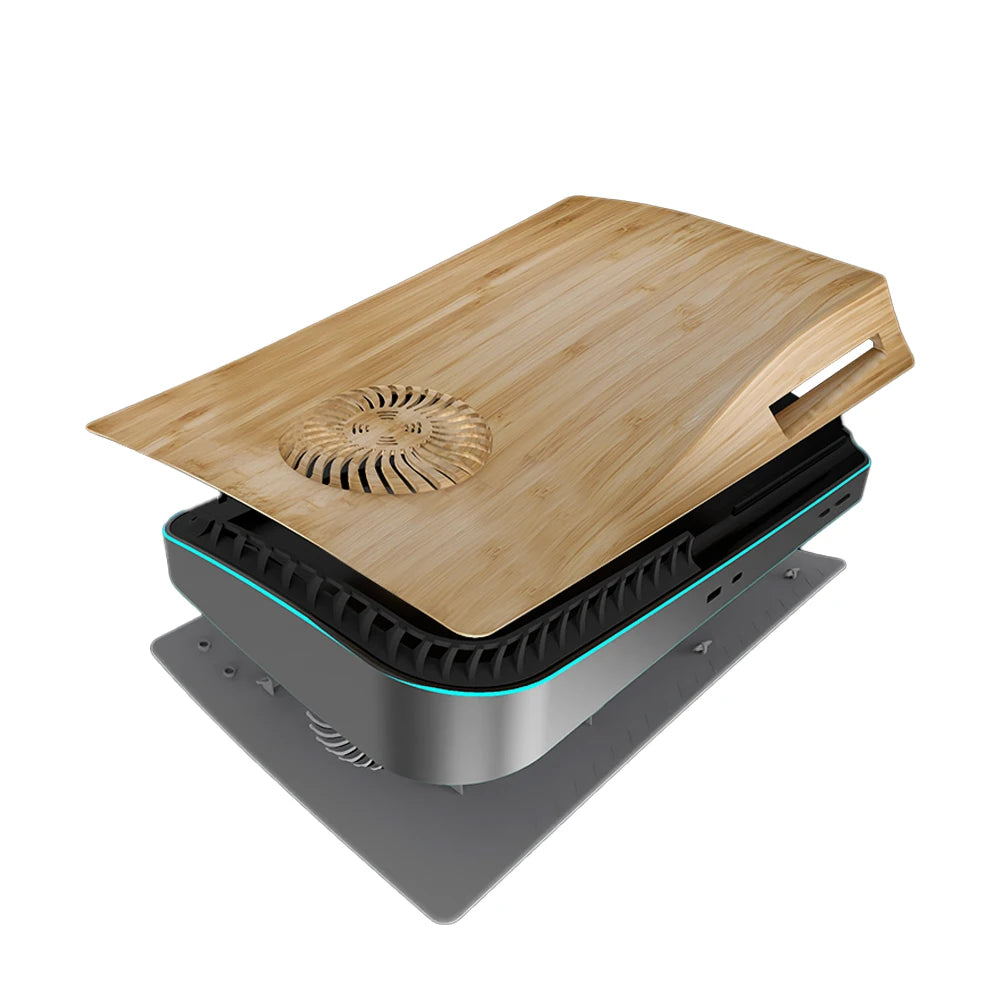 Disc Edition Wood Color Faceplate with Cooling Vents for PS5